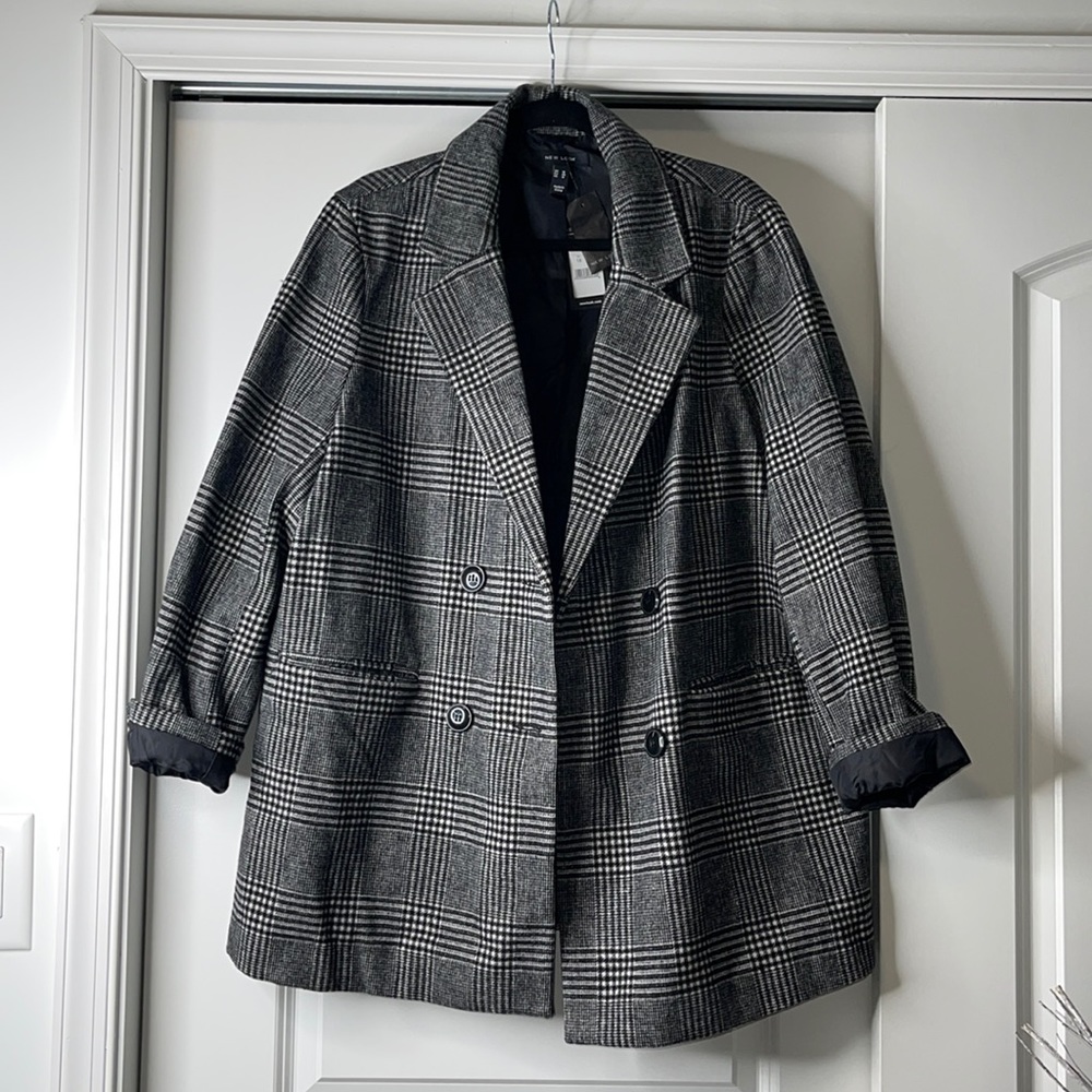 Double Breasted Plaid Blazer